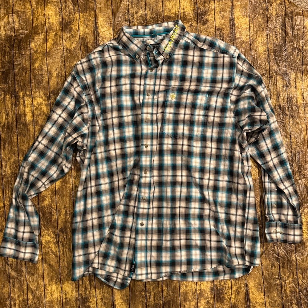 Men's Ariat Plaid Button-Down Shirt XXL